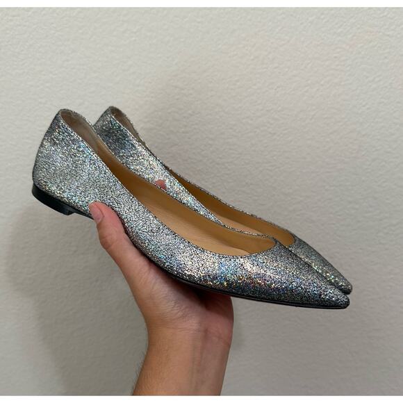 Christian Louboutin Ballalla Silver Mica Glitter Ballerina Ballet Flat 36 - Picture 12 of 15
